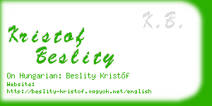 kristof beslity business card